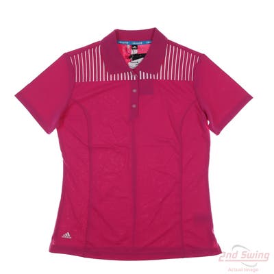 New Womens Adidas Polo Small S Pink MSRP $50
