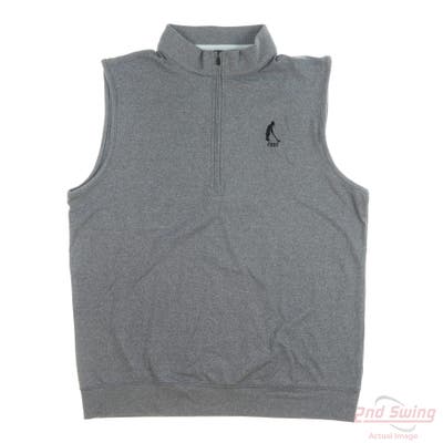 New W/ Logo Stitch Mens Golf Vest 1/2 Zip Pullover Medium M Gray MSRP $70