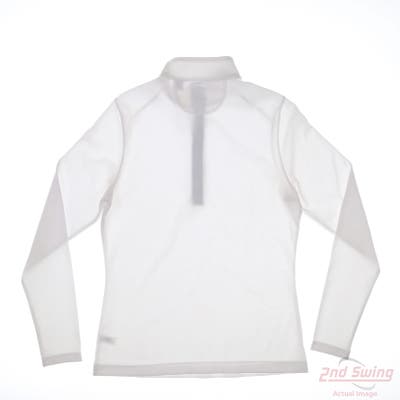 New Womens Cutter & Buck 1/4 Zip Pullover Medium M White MSRP $50