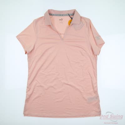 New W/ Logo Womens Puma Polo Large L Pink MSRP $55
