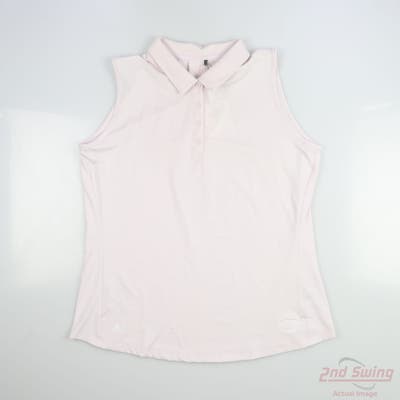 New W/ Logo Womens Adidas Sleeveless Polo Large L Pink MSRP $65