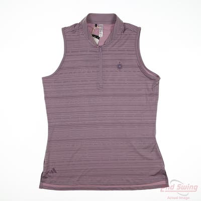 New W/ Logo Womens Adidas Sleeveless Polo Medium M Purple MSRP $90