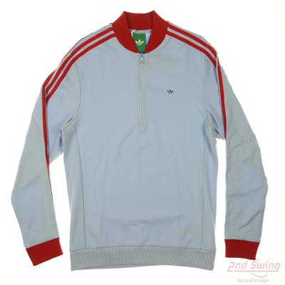 New W/ Logo Mens Adidas 1/4 Zip Pullover Small S Blue MSRP $100