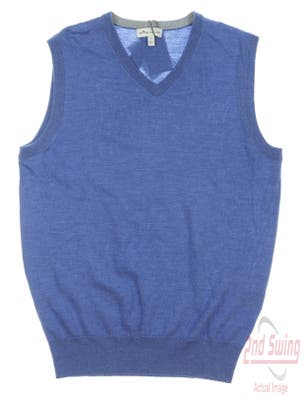 New Mens Peter Millar Golf Sweater Vest Small S Blue MSRP $135