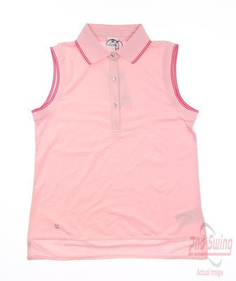 New Womens Daily Sports Golf Sleeveless Polo Small S Pink MSRP $75