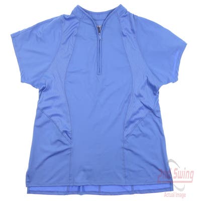 New Womens Lucky In Love Golf Polo Large L Blue MSRP $68