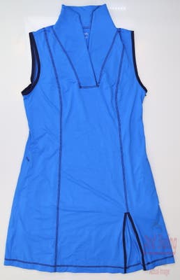 New Womens Kinona Roll To The Hole Dress Medium M Azure Blue MSRP $179