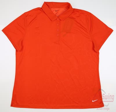 New Womens Nike Golf Polo Large L Orange MSRP $55