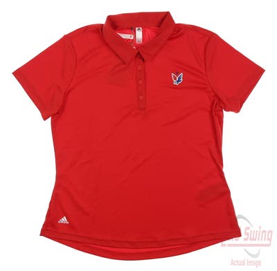 New W/ Logo Womens Adidas Golf Polo Medium M Collegiate Red MSRP $60