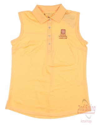 New W/ Logo Womens Bermuda Sands Sleeveless Polo Small S Orange MSRP $65