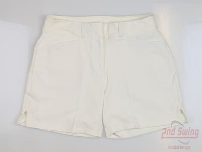 New Womens Adidas Solid Golf Shorts 4 White MSRP $65