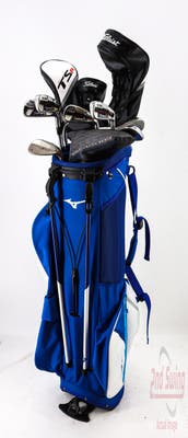 Complete Set of Men's Titleist & Odyssey Golf Clubs + Mizuno Stand Bag - Right Hand Stiff Flex Steel Shats