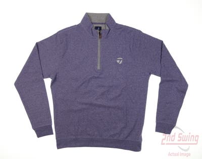New W/ Logo Mens Johnnie-O 1/4 Zip Pullover Medium M Purple MSRP $128