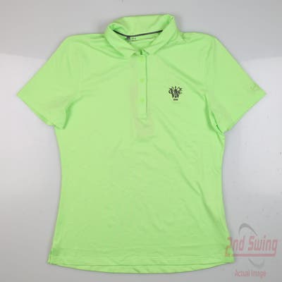 New W/ Logo Womens Under Armour Golf Polo Medium M Green MSRP $55
