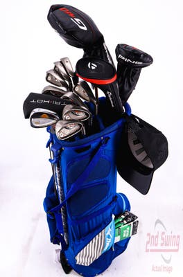 Complete Set of Men's Ping Cleveland Odyssey Golf Clubs + Mizuno Stand Bag - Right Hand Regular Flex Steel Shafts w/3 Golf Gloves & Hat