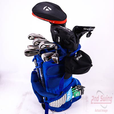 Complete Set of Men's TaylorMade Callaway Odyssey Golf Clubs + Mizuno Stand Bag - Right Hand Regular Flex Steel Shafts w/3 Golf Gloves & Hat