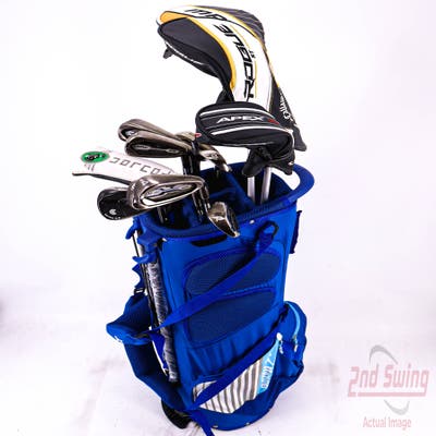 Complete Set of Men's TaylorMade Callaway Mizuno Cleveland Tour Edge Golf Clubs + Mizuno Stand Bag - Right Hand Stiff Flex Steel Shafts