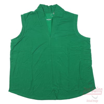 New Womens Swing Control Golf Sleeveless Polo X-Large XL Green MSRP $75