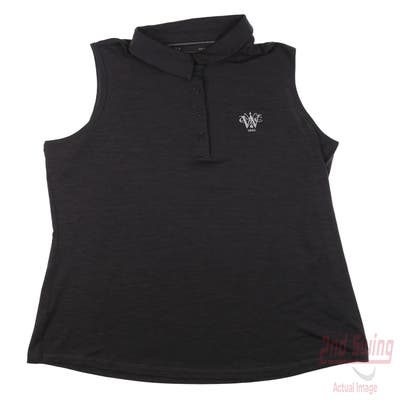 New W/ Logo Womens Under Armour Golf Sleeveless Polo Large L Gray MSRP $55
