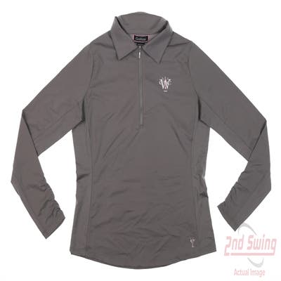 New W/ Logo Womens Golftini Golf 1/4 Zip Pullover Medium M Gray MSRP $110