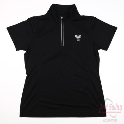 New W/ Logo Womens EP NY Golf Polo Medium M Black MSRP $84