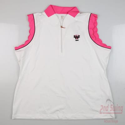 New W/ Logo Womens EP NY Golf Sleeveless Polo Medium M Pink MSRP $80