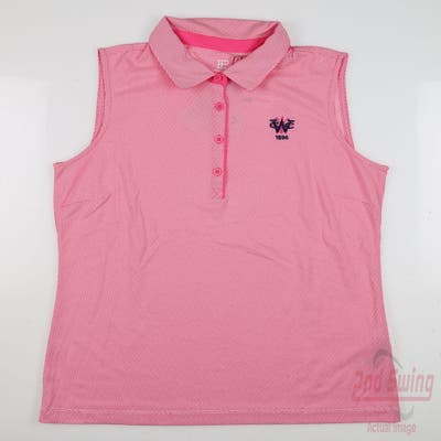 New W/ Logo Womens EP NY Golf Sleeveless Polo Medium M Pink MSRP $80