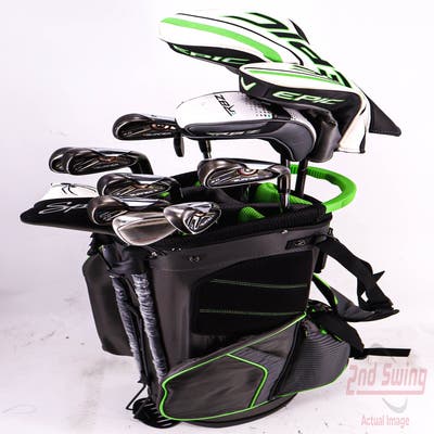Complete Set of Men's TaylorMade & Odyssey Golf Clubs + Datrek Stand Bag - Righ Hand Regular Flex Steel Shafts