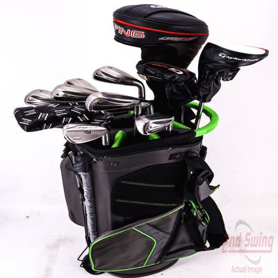 Complete Set of Men's Ping Tour Edge Callaway Nike Wilson Odyssey Golf Clubs + Datrek Stand Bag - Right Hand Regular Flex Graphite Shafts