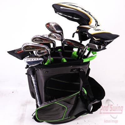 Complete Set of Men's Callaway Adams Cobra Ping Golf Clubs + Datrek Stand Bag - Right Hand Regular Flex Steel Shafts