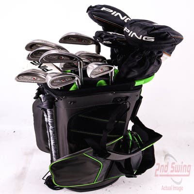 Complete Set of Men's Cleveland Callaway Ping Maxfli Golf Clubs + Datrek Stand Bag - Right Hand Stiff Flex Steel Shafts