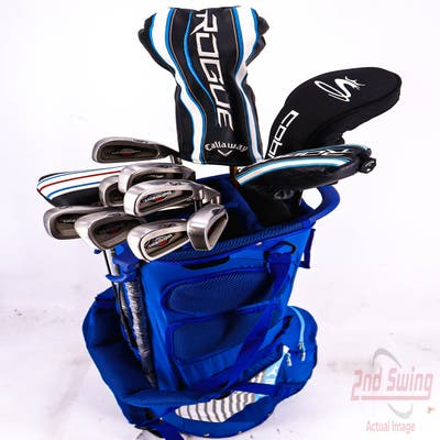 Complete Set of Men's Cleveland Callaway Nike See More Golf Clubs + Mizuno Stand Bag - Right Hand Regular Flex Graphite Shafts
