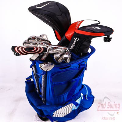 Complete Set of Men's Nike TaylorMade Odyssey Golf Clubs + Mizuno Stand Bag - Right Hand Regular Flex Steel Shafts