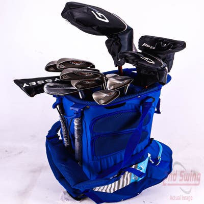Complete Set of Men's Ping Cleveland Odyssey Golf Clubs + Mizuno Stand Bag - Right Hand Stiff Flex Steel Shafts
