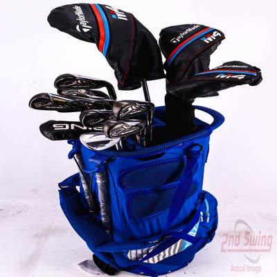 Complete Set of Men's TaylorMade Mizuno Ping Golf Clubs + Mizuno Stand Bag - Right Hand Stiff Flex Steel Shafts