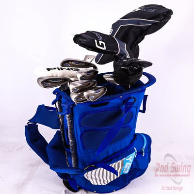 Complete Set of Men's Ping & TaylorMade Golf Clubs + Mizuno Stand Bag - Right Hand Regular Flex Steel Shafts