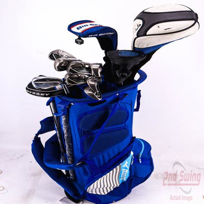 Complete Set of Men's TaylorMade Adams Mizuno Odyssey Golf Clubs + Mizuno Stand bag - Right Hand Regular Flex Steel Shafts