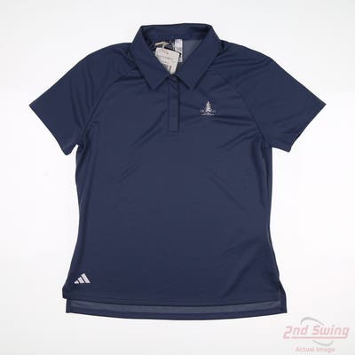 New W/ Logo Womens Adidas Polo Small S Blue MSRP $75