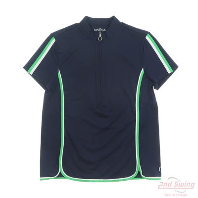 New Womens Kinona Polo X-Small XS Navy Blue MSRP $100