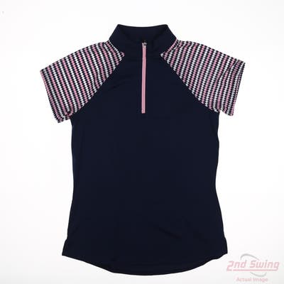 New Womens Belyn Key Polo X-Small XS Blue MSRP $50