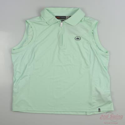 New W/ Logo Womens KJUS Sleeveless Polo Small S Green MSRP $90