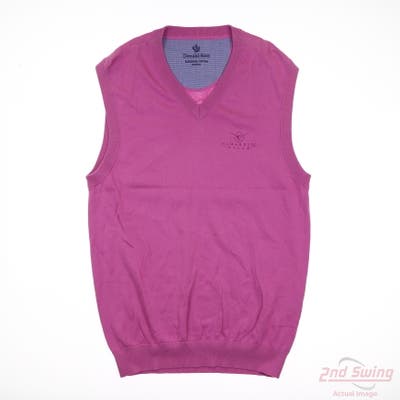 New W/ Logo DONALD ROSS Mens Golf Vest Sweater Medium M Pink Dogwood Solid MSRP $125