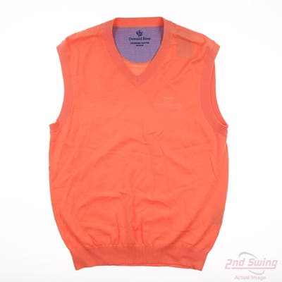 New W/ Logo DONALD ROSS Mens Golf Vest Sweater Medium M Orange Solid MSRP $125