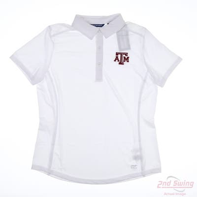 New W/ Logo Womens Cutter & Buck Polo Medium M White MSRP $70