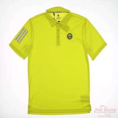 New W/ Logo Mens Adidas Polo Medium M Yellow MSRP $60