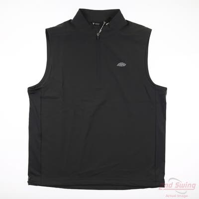 New W/ Logo Level Wear Mens Golf Vest 1/4 Zip Pullover Medium M Charcoal Solid MSRP $100