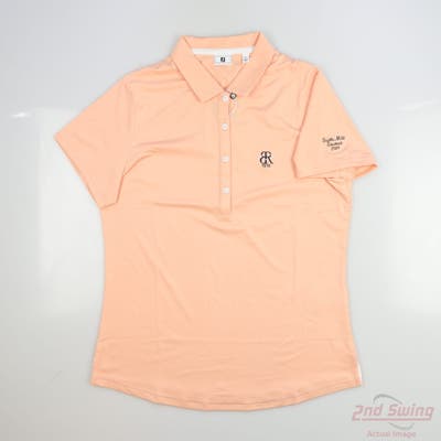 New W/ Logo Womens Footjoy Polo Large L Orange MSRP $70
