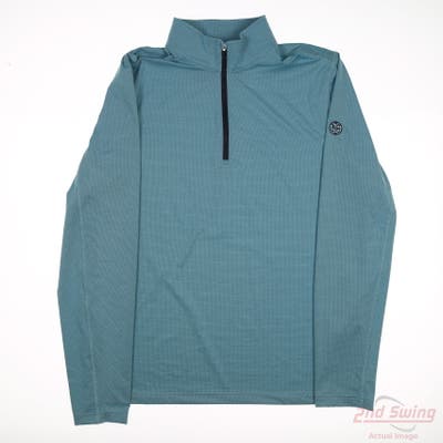 New W/ Logo Mens Dunning 1/4 Zip Pullover Medium M Green MSRP $100