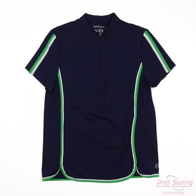 New Womens Kinona Polo Small S Navy Blue MSRP $100