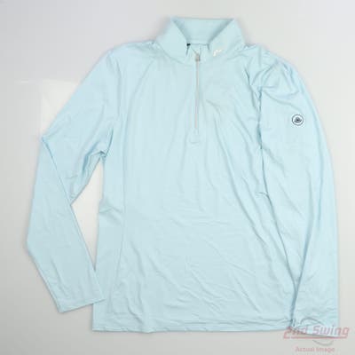 New W/ Logo Womens KJUS 1/4 Zip Pullover X-Large XL Blue MSRP $159